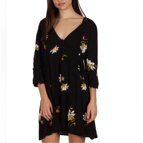 Free People Womens Time On My Side Floral Print Wrap Dress - Picture 3 of 5